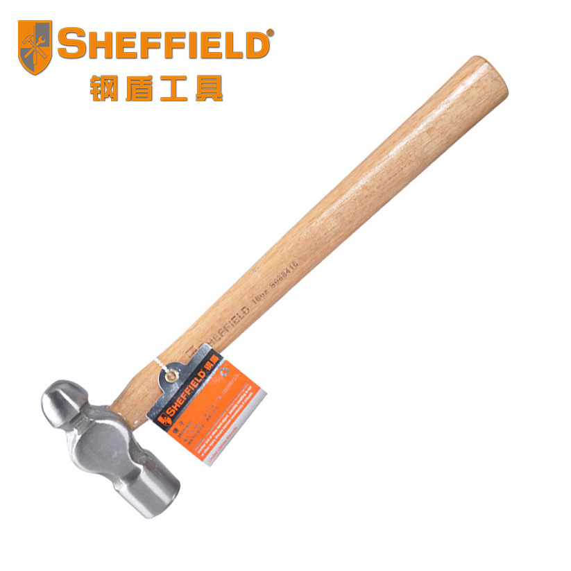 钢盾工具0.5-2.5磅木柄圆头棰五金锤子奶头锤家用维修铁榔头正品