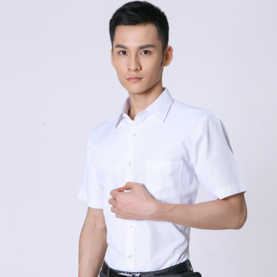2018新款夏季修身白衬衣商务男装短袖职业装潮流男式衬衫厂家批发
