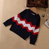 2016 Autumn new pattern Europe and America wave Jacquard weave Boy Long sleeve sweater Socket Primer Sweater
