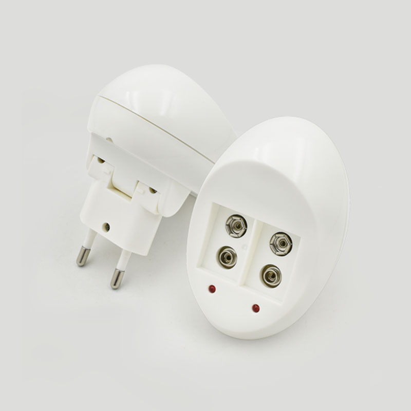 欧规插脚 全球电压 9V电池充电器 锂电镍氢镍镉通用充满自动灭灯