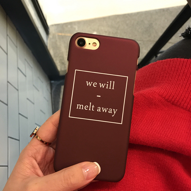 iPhone保护套-复古简约酒红英文iPhone7 plus手