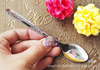 Coffee fruit fork with butterfly, spoon stainless steel, 13.1cm