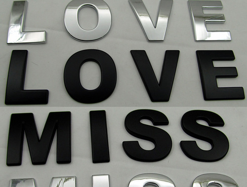 New large metal alphanumeric car English decorative car stickers large size DIY body modification random stickers