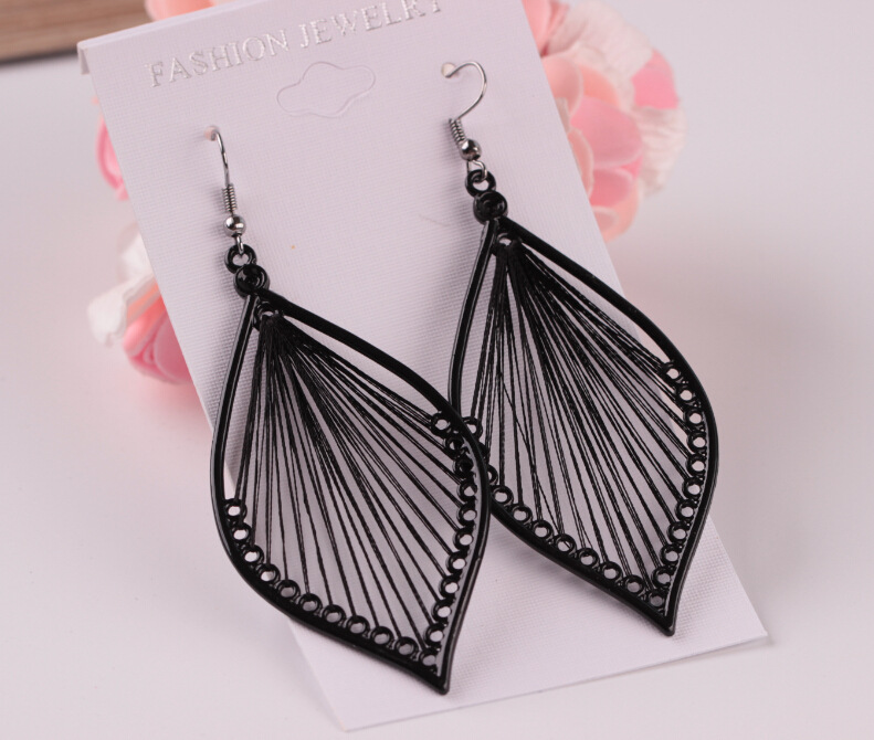 1 Pair Vacation Leaf Alloy Plating Women's Drop Earrings display picture 1