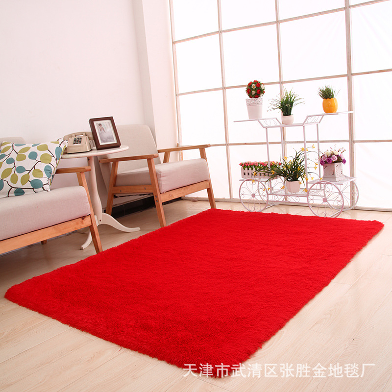 Venta al por mayor de felpa gruesa sala de estar dormitorio corbata-teñido seda alfombra de piso estera puerta baño cocina piso alfombra