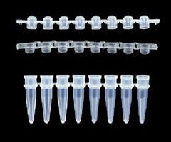 爱思进Axygen 0.2ml荧光定量八排平盖薄壁管PCR-0208-C（管+盖）