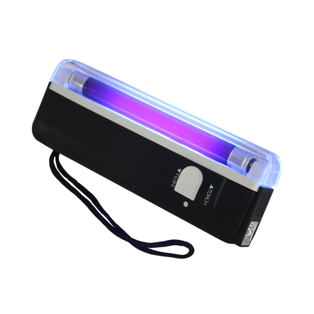 DL-01验钞灯 荧光检测 UV固化便携式验钞机紫外光 带手电小型验钞