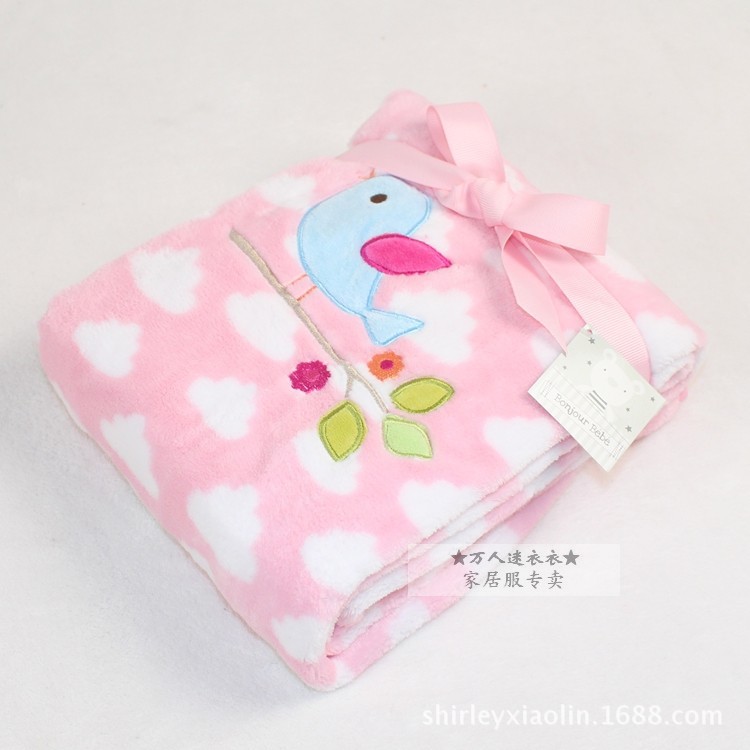 法兰绒 白云喜鹊童毯 (3)