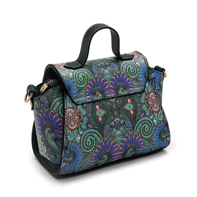 Printed Bag New Lock-button Single Shoulder Bag Spray-painted
