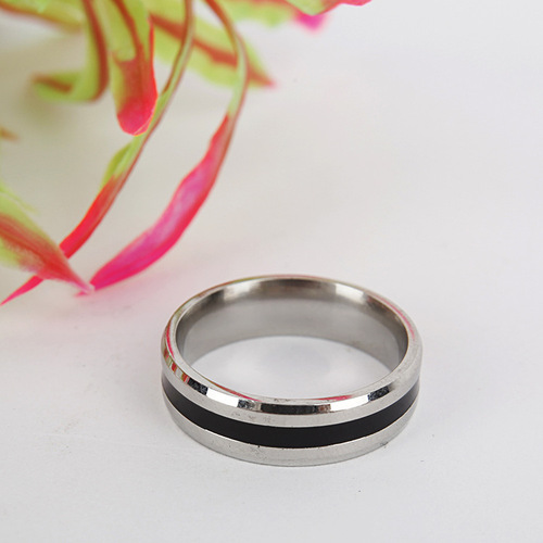 Beijing Love Story Same Style Mirror Double Beveled Magic Glue Titanium Steel Ring Stainless Steel Ring Factory Direct Sales