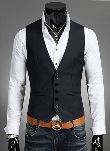 Foreign trade special approval spring and autumn all-round men's fashion Korean version slim waistcoat suit vest vest vest 8702