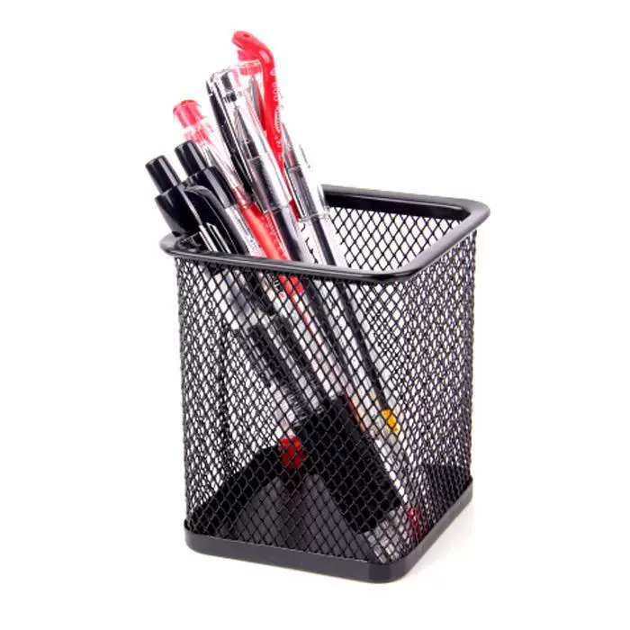 Metal square pens holder, storage system, stationery