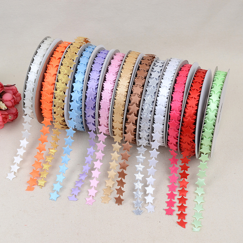 Star Decorative Ribbon DIY Handmade Gift Packaging Ribbon Polyester Ribbon Clothing Accessories Headwear Ribbon Wholesale