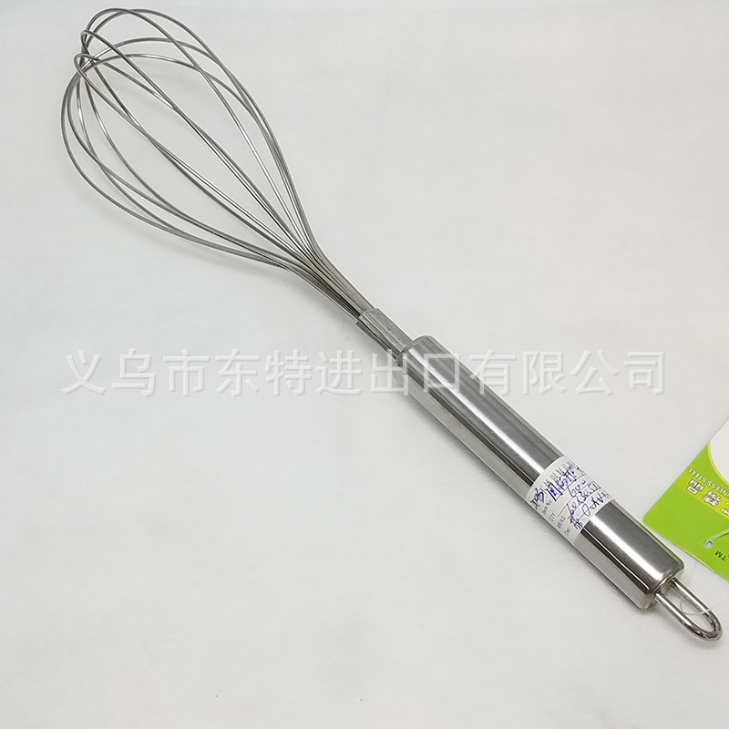 Factory direct sales of stainless steel egg beaters, steel-handled household baking supplies, manual egg beaters detail image 4