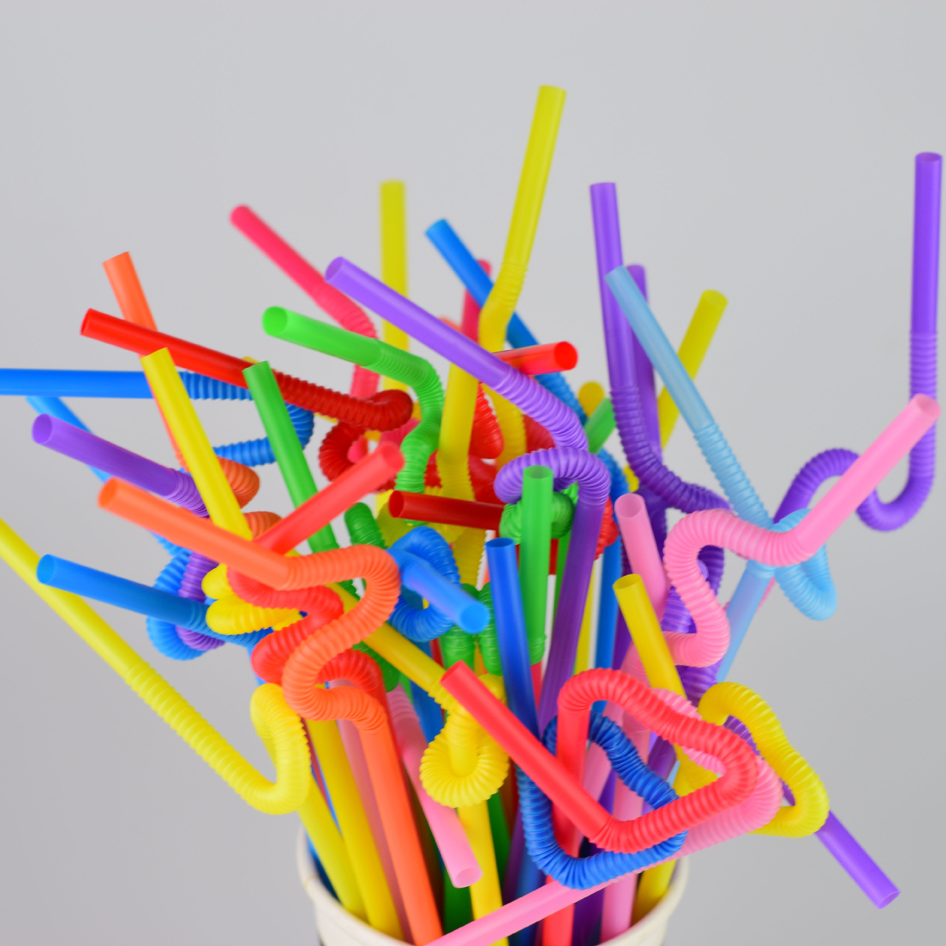 Supply Disposable Color Art Straws DIY Variety of Shapes Straw 100 PCs