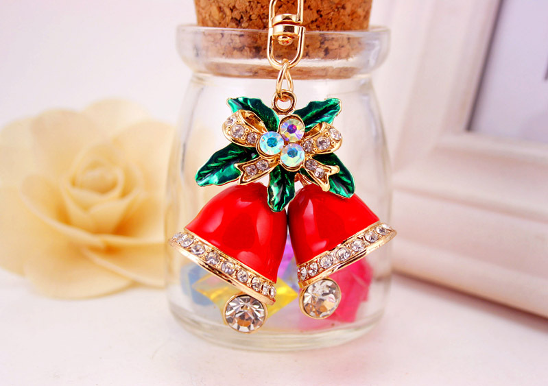 200g Weight Alloy, Metal Material Constellation Pattern Unisex Gender Craft Small Gift Christmas Dripping Oil Red Bell Bag Accessories Metal Pendant Key Chain 3