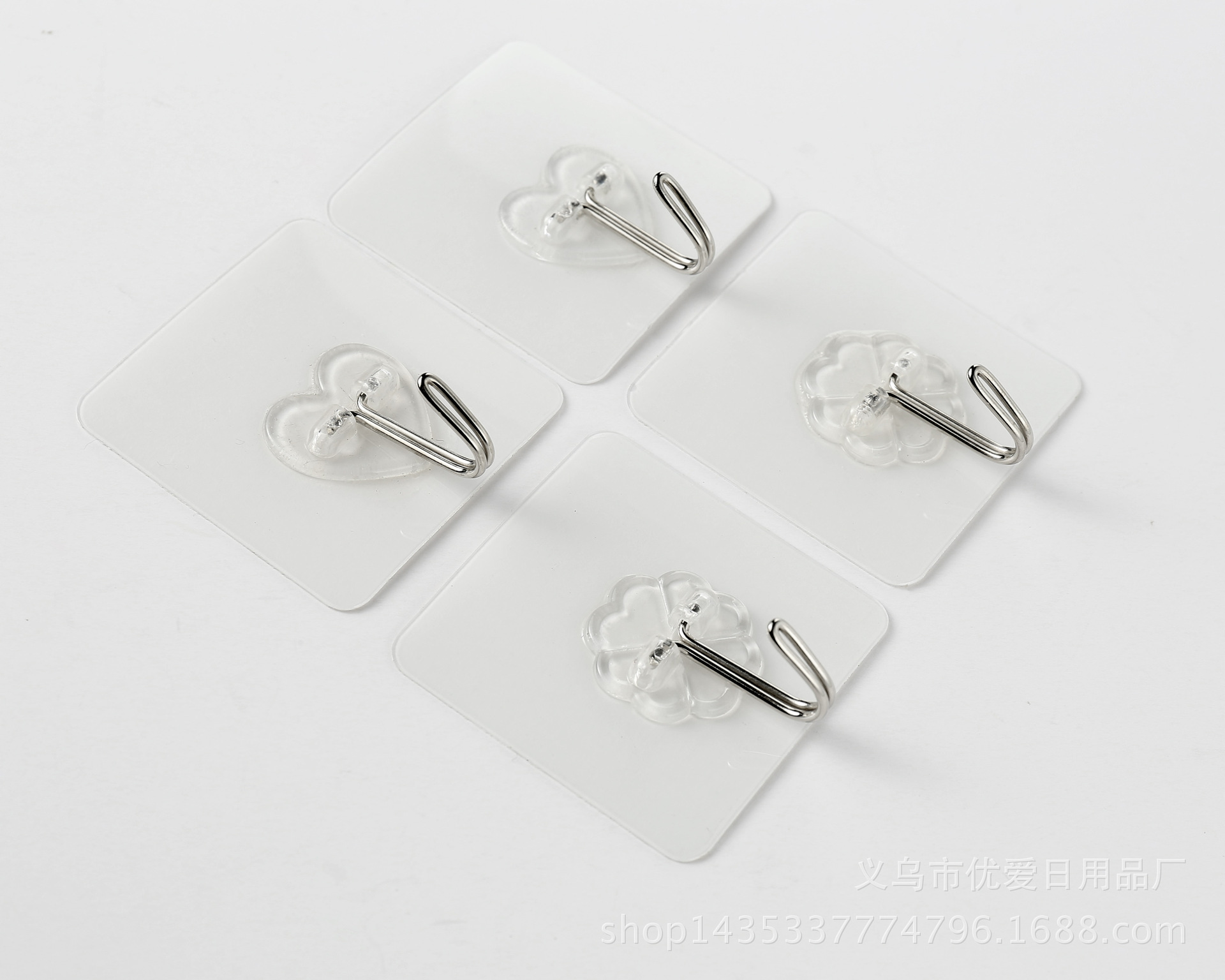 Youai Creative Adhesive Hook Transparent Color Adhesive Hook Traceless Hook Bathroom Bathroom Strong Adhesive Hook