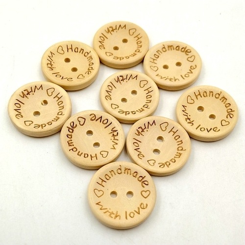 50pcs 20mm DIY clothing apparel shirt round buttons with laser engraving love love wood buttons