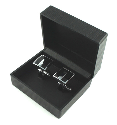 戴丽袖扣饰品包装盒精美黑色塑料袖扣饰品盒礼品盒首饰盒CTB009|ms