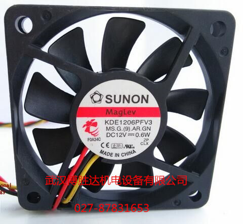 KDE1206PFV3 建准SUNON超静音散热风扇 12V 0.6W 6CM 6010