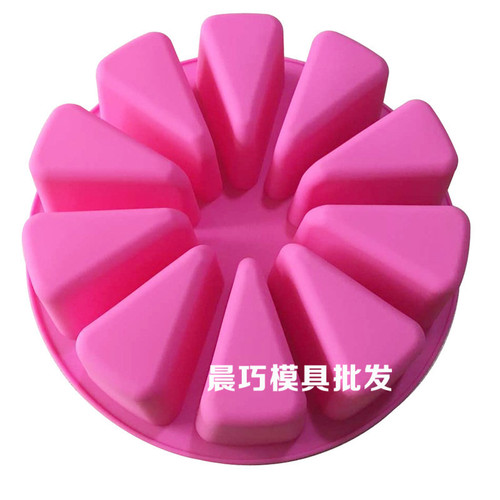 Supply of silicone cake molds, handmade soap molds, large round triangle grinding tools, 10 consecutive ten-hole watermelon molds