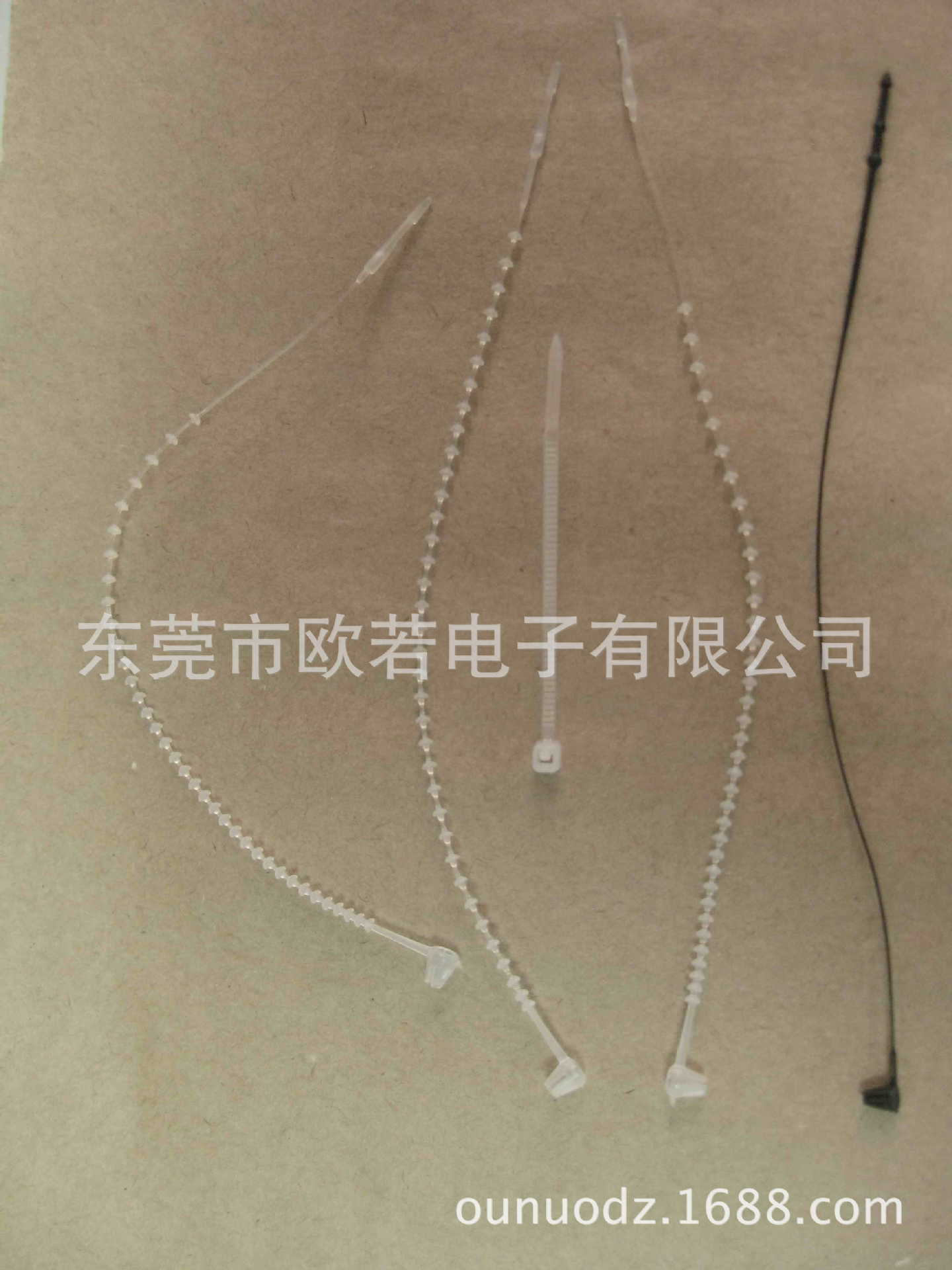 供应黑色3寸珠形扎带  3寸透明子母扣