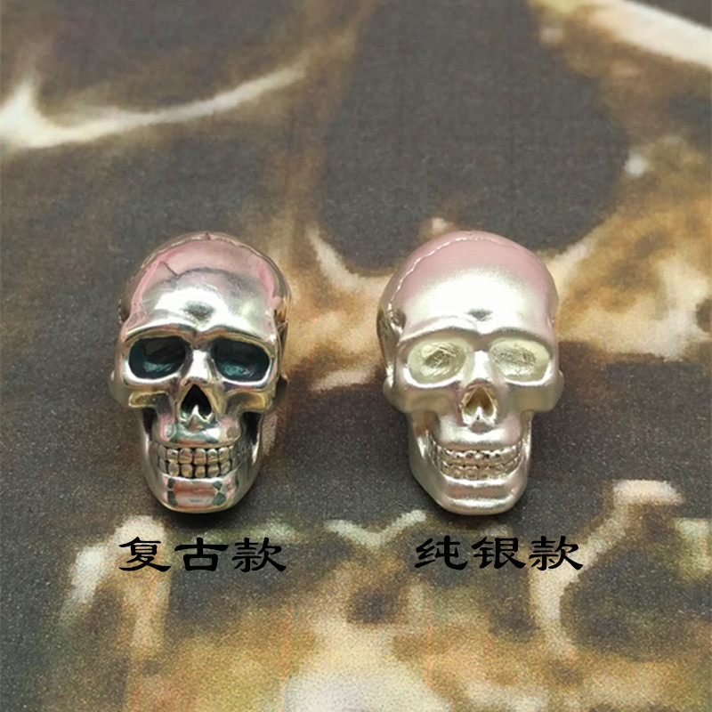 饰品配件  3D硬银 骷髅头 手工串珠 DIY批发