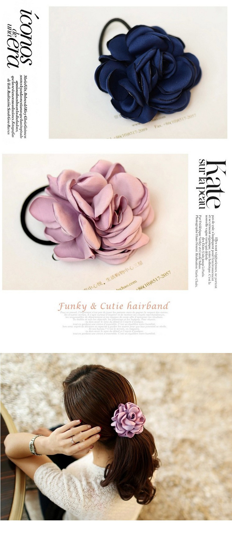 Korean New Fashion Wild Simulation Rose Cheap Scrunchies Wholesale display picture 2