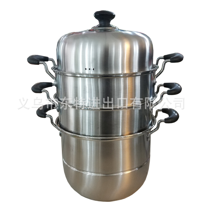 Factory direct sales of stainless steel steamer with combined lid and bottom, double-ear, multi-purpose household steamer drawer detail image 13