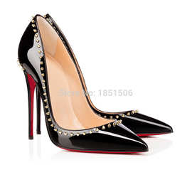 黑色漆皮红底高跟鞋_黑色漆皮红底高跟鞋价格