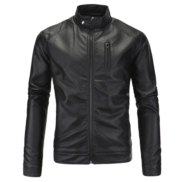 British fashion men’s wash PU leather clothing in Europe and America