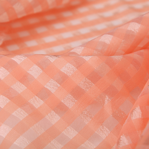 厂家直销高品质涤纶泡泡格欧根纱女装童装裙子面料多色可选