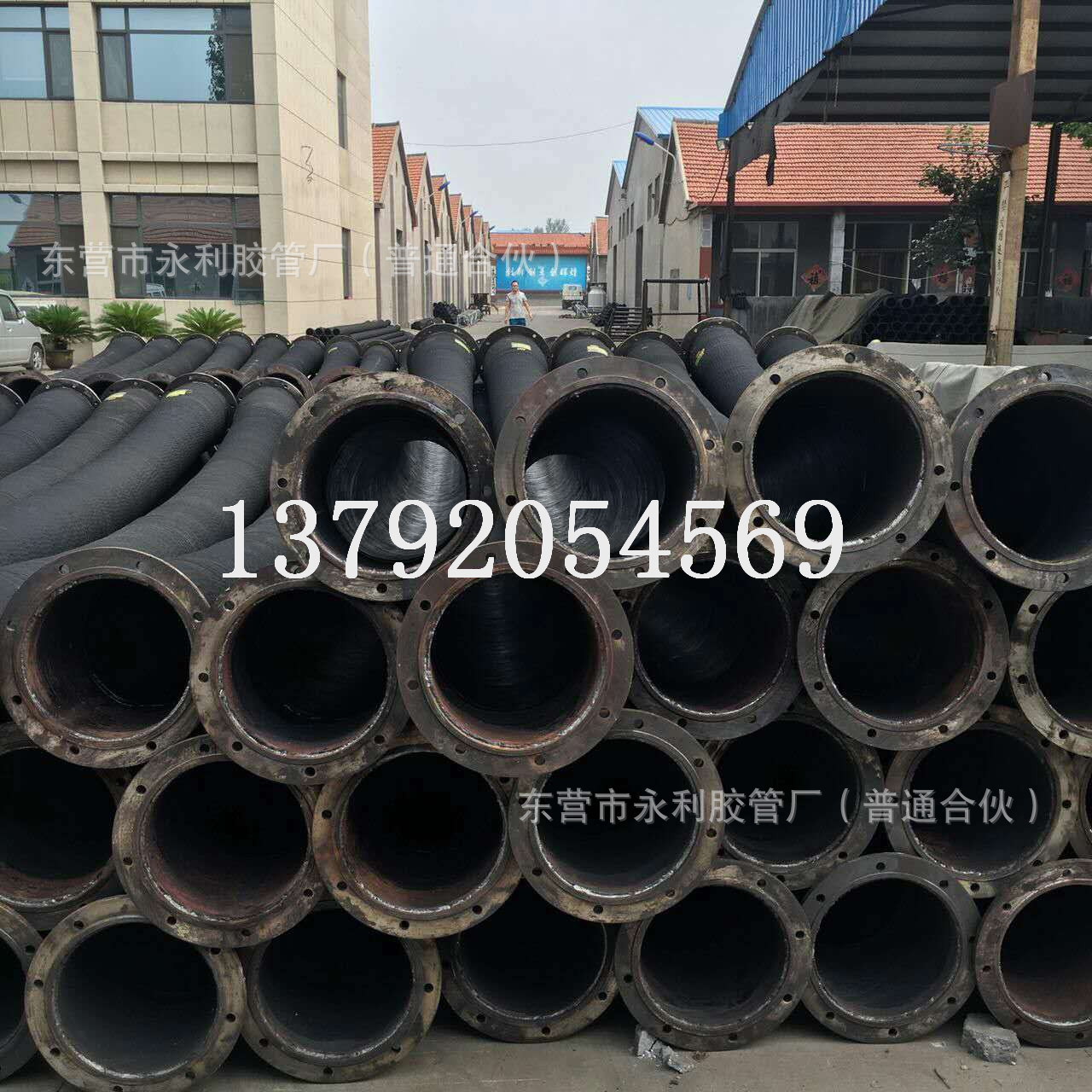 大口径输水橡胶管法兰式泵配套钢丝骨架吸排水胶管