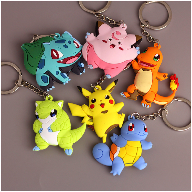 Elf keychain pet Pokemon toy Pikachu PVC soft glue Pokemon silicone pendant