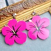 Red fashionable earrings, Japanese and Korean, European style, flowered