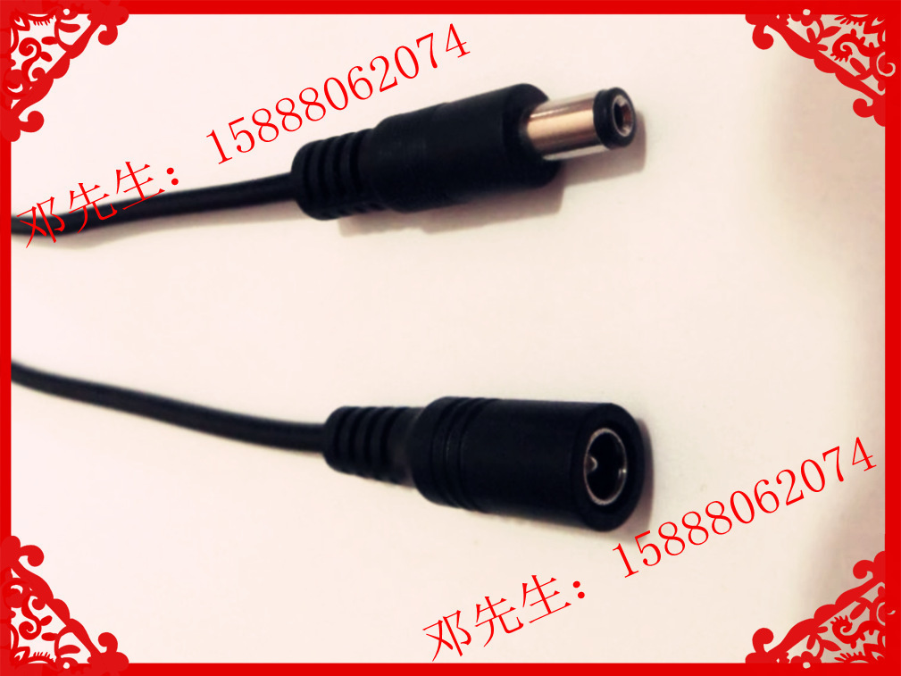 厂家供应 DC电源线 DC5.5X2.1电源线 dc公母对插插头线