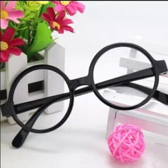 Retro Harry Potter glasses, large framed round glasses for men and women, black, no lenses, childlike