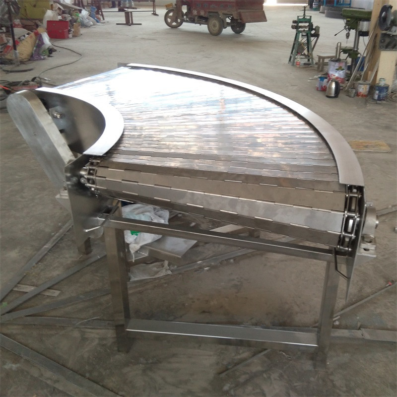 Stainless steel Chain plate turn a corner 90 degree 180 Degree turning machine food Chemical industry Corrosion Chain plate Conveyor