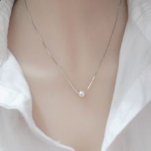 柏興 珍珠項鏈女款 韓版時尚簡約吊墜 短款單層鎖骨鏈一件代發