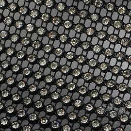 塑料线钻24排钻弹力网钻线钻排钻服装辅料饰品配件黑底白钻女鞋