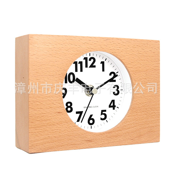 wholesale the republic of korea new pattern Beech originality Mute Desk Clock Simplicity solid wood Clock Log personality Desk clock Manufactor Supplying