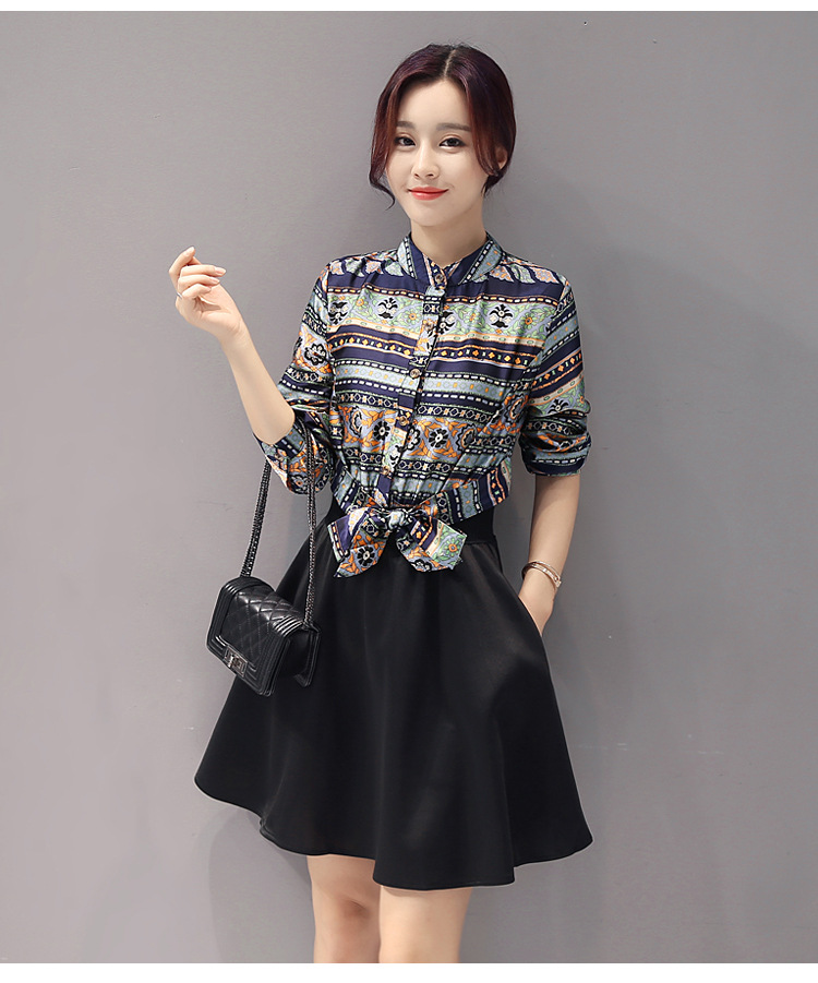 诚招代理 2016秋季新款韩版收腰显瘦假两件套