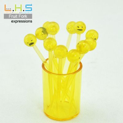 [定制]表情水果叉[12个叉+杯]无表情-时尚礼品 促销赠品 厨房日用|ms
