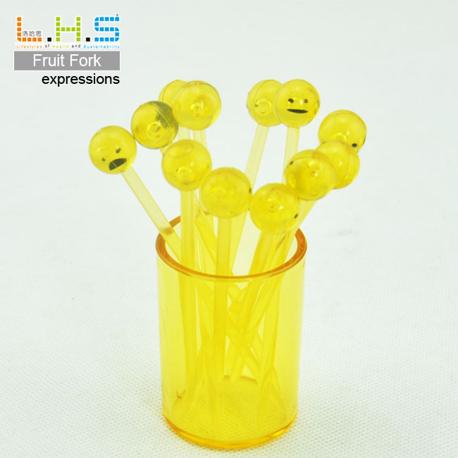 [定制]表情水果叉[12个叉+杯]无表情-时尚礼品 促销赠品 厨房日用|ms