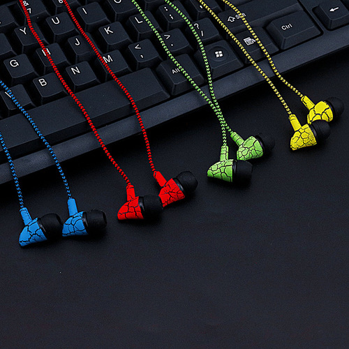 Mobile phone wire-controlled earphones Braided wire in-ear heavy bass crackle universal earplugs for listening to music with microphone