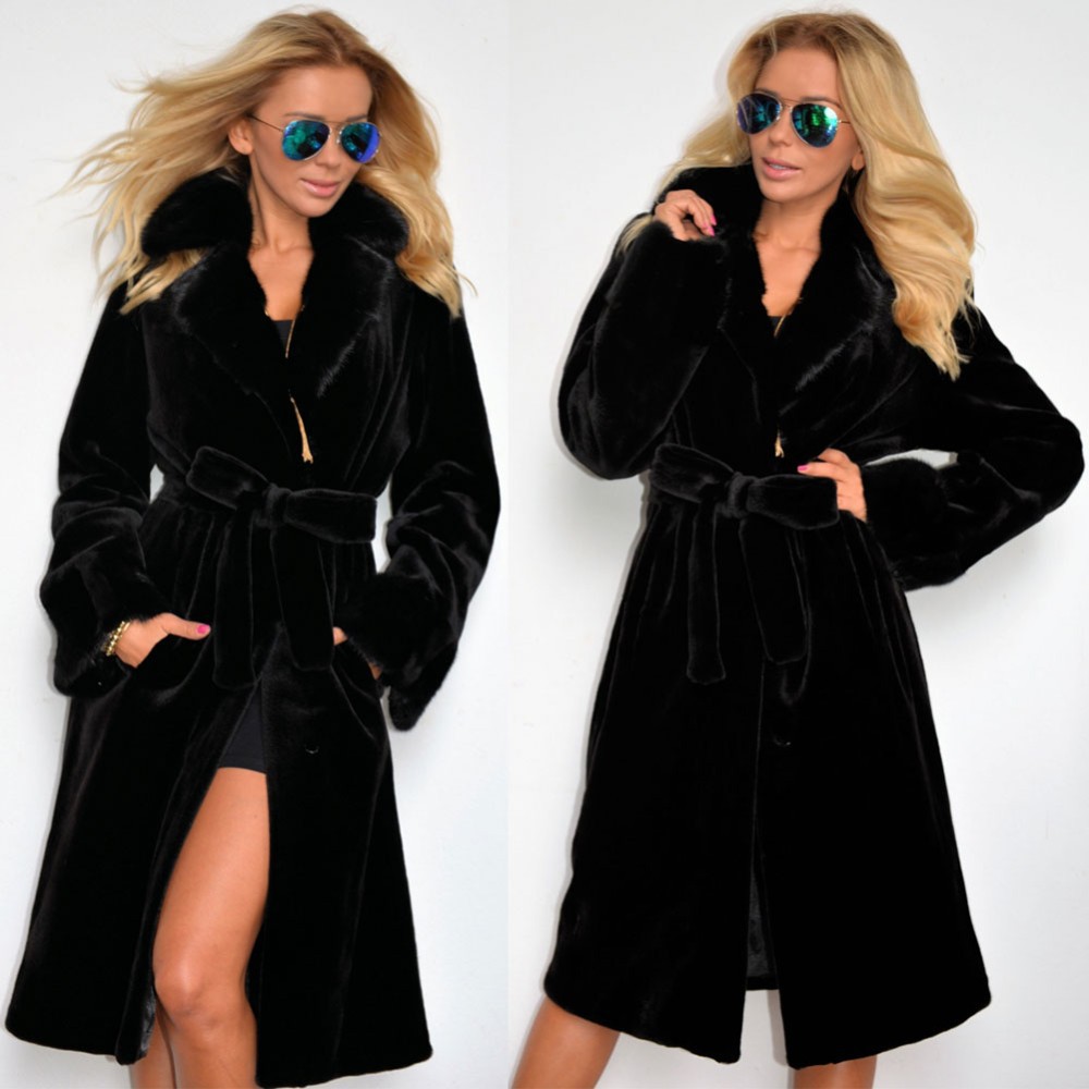 faux fur coat with belt nihaostyles clothing wholesale NSXWY97422