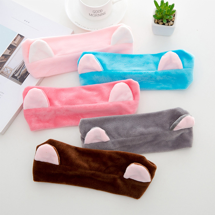 E4210 lindo gato oído pelo banda deportes maquillaje cara lavado diadema pelo banda flequillos accesorios para el cabello