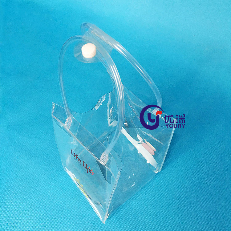 高档透明PVC礼品手提袋 彩印PVC食品购物袋 PVC手提牛