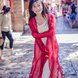 2019春夏新款款绣花桑蚕丝衬衫 女长款真丝外衫