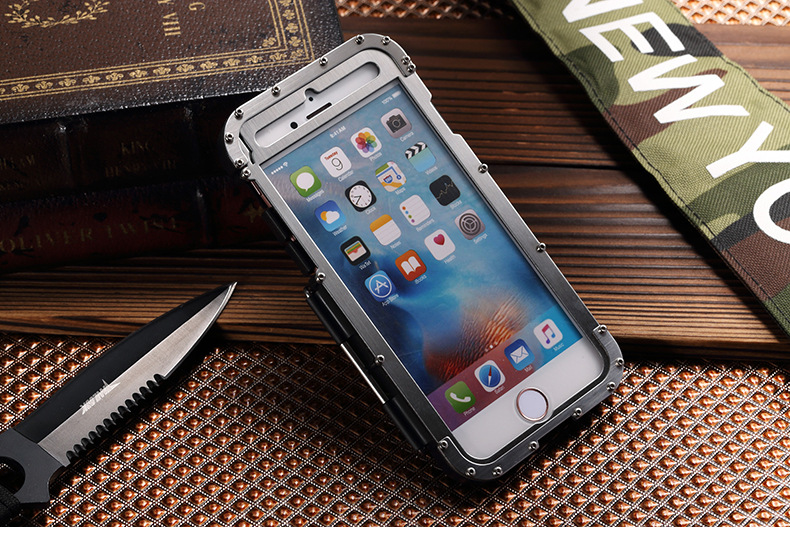 Armor King Iron Man Luxury Shockproof Stainless Steel Aluminum Metal Flip Case Cover for Apple iPhone 6S Plus/6 Plus & iPhone 6